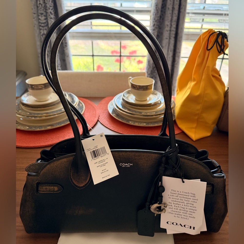 Coach Empire Carryall Brown/Black Leather Shoulder Bag